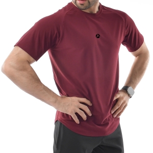 Men Gym Flex Fit Shirt Half Sleeves Maroon