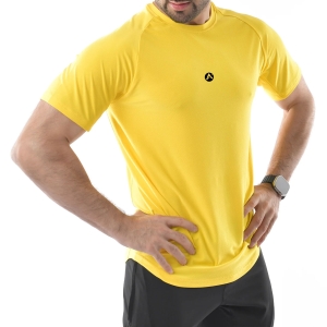 Men Gym Flex Fit Shirt Half Sleeves Yellow