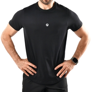 Men Gym Fit Fury Shirt Half Sleeves Black With Round Neck