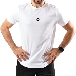 Men Gym Fit Fury Shirt Half Sleeves White With Round Neck