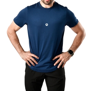 Men Gym Fit Fury Shirt Half Sleeves Dark Blue With Round Neck