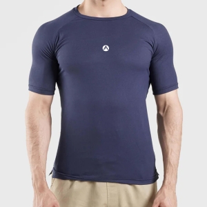 Men Gym Peak Power Shirt Half Sleeves Purple