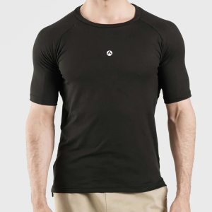 Men Gym Peak Power Shirt Half Sleeves Black