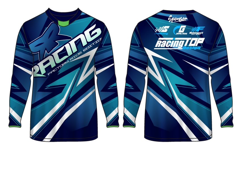 Men Cycling MTB Jersey Racing Factory NavyBlue1