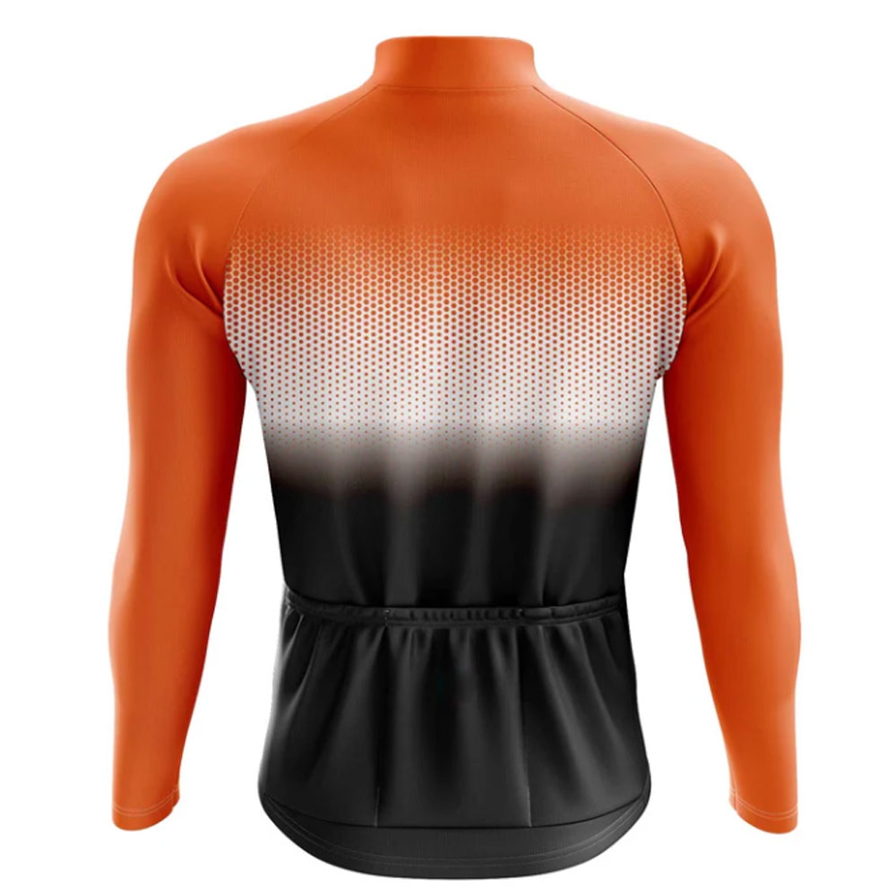 Men Cycling Jersey Full Sleeves Orange/Black/White