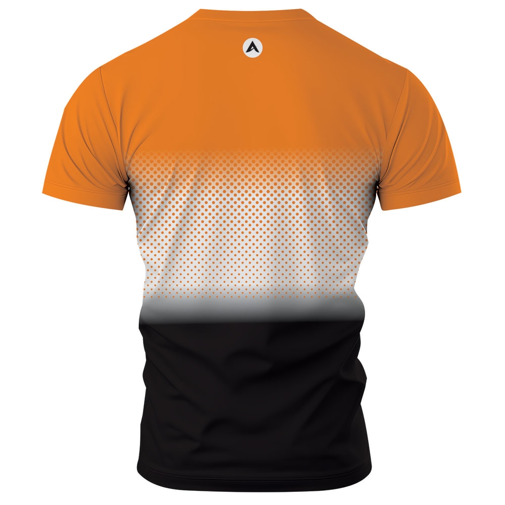 Men Cycling Tee Shirt Half Sleeves Orange/Black/White