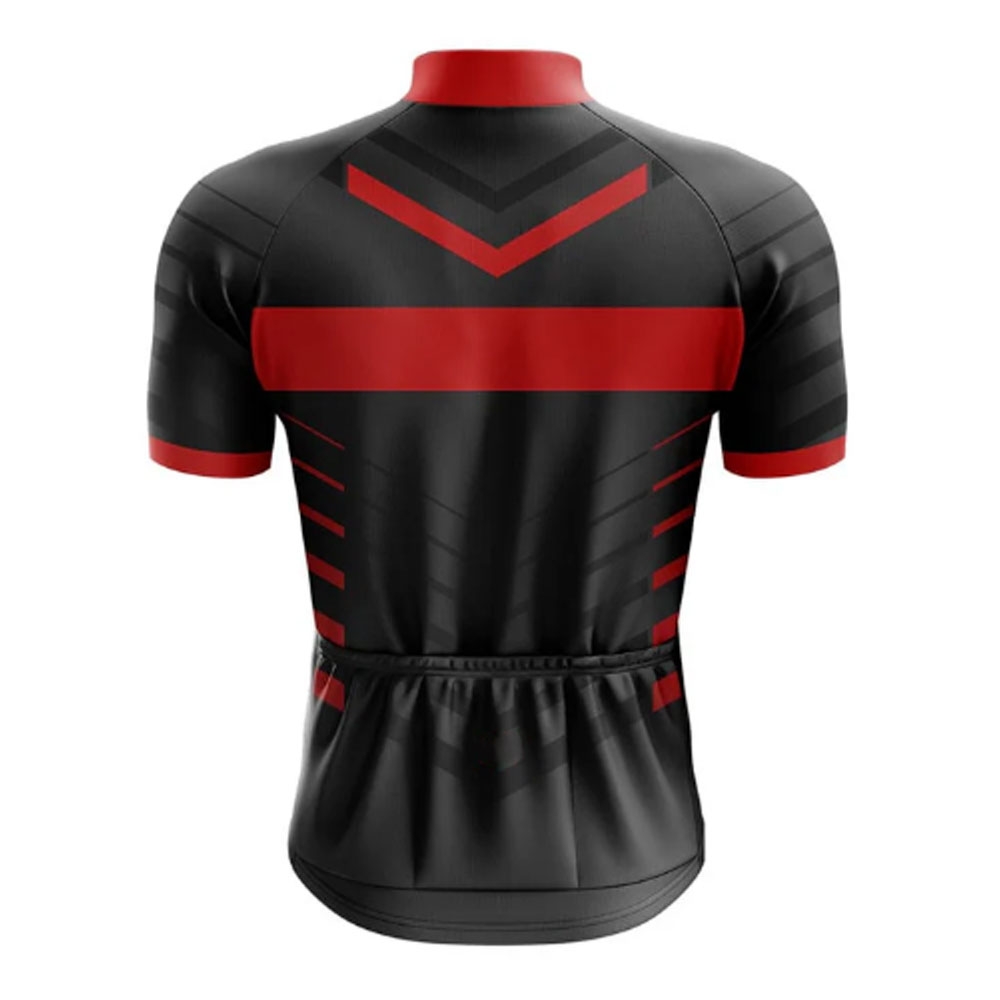 Men Cycling Jersey Half Sleeves Black/Red