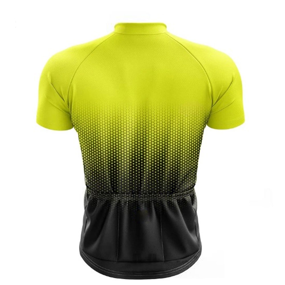 Men Cycling Jersey Half Sleeves Yellow Black