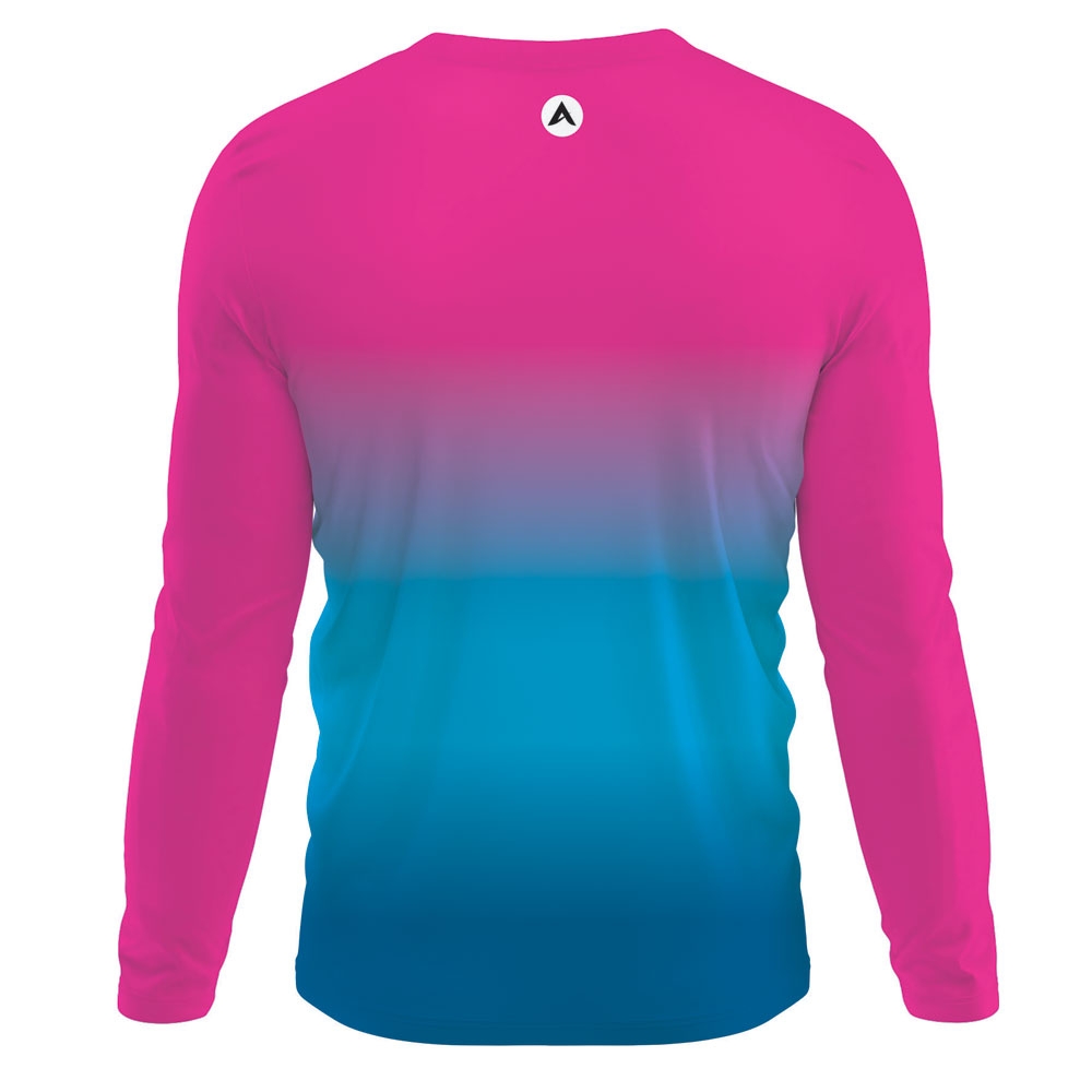 Men Cycling Tee Shirt Full Sleeves Pink/Blue