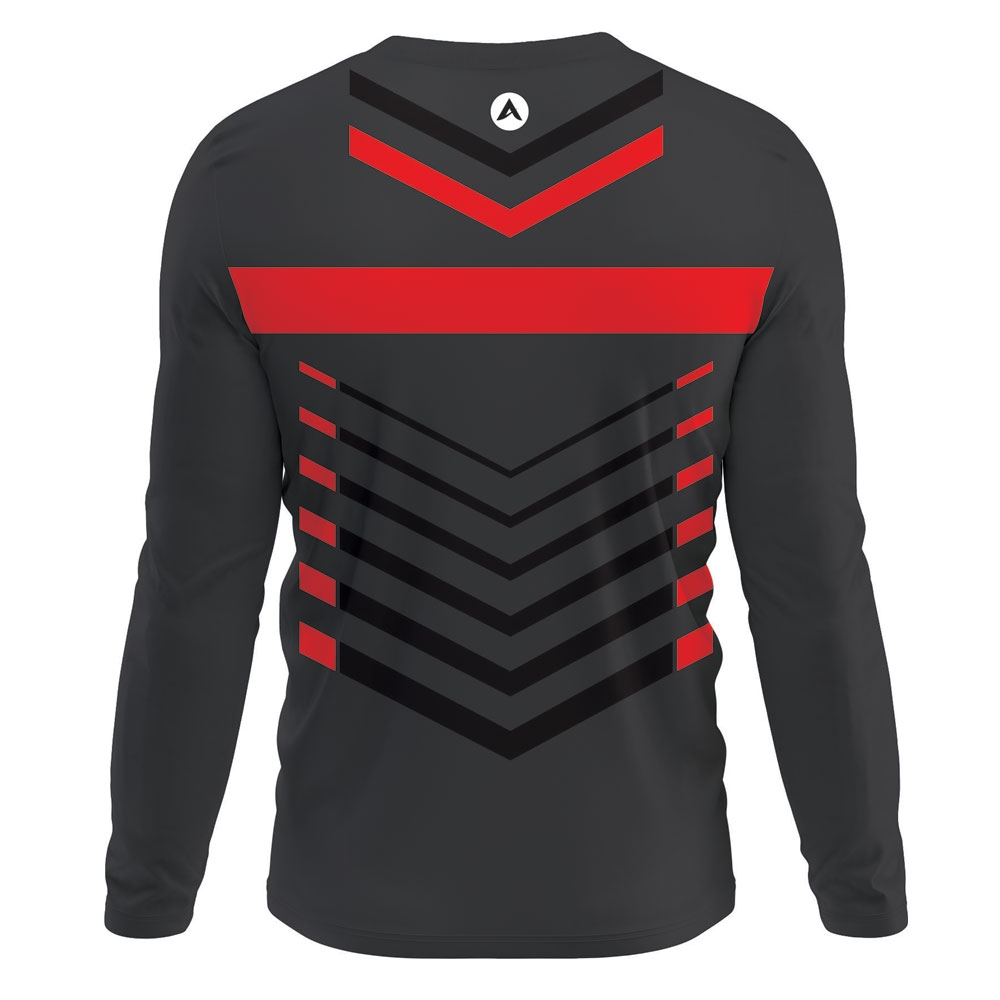 Men Cycling Tee Shirt Full Sleeves Black/Red