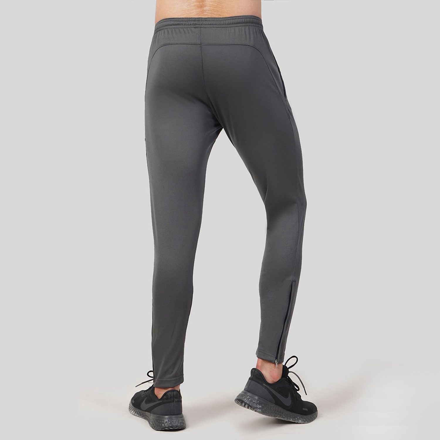 Gym Fitness Jogger Grey With Black Cross Strip