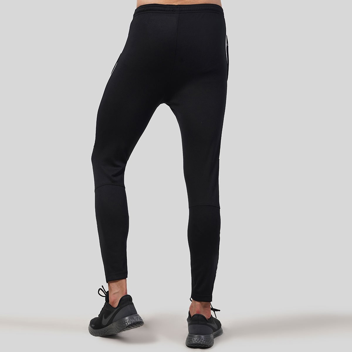 Men Gym Fitness Jogger Black With Half White Strip