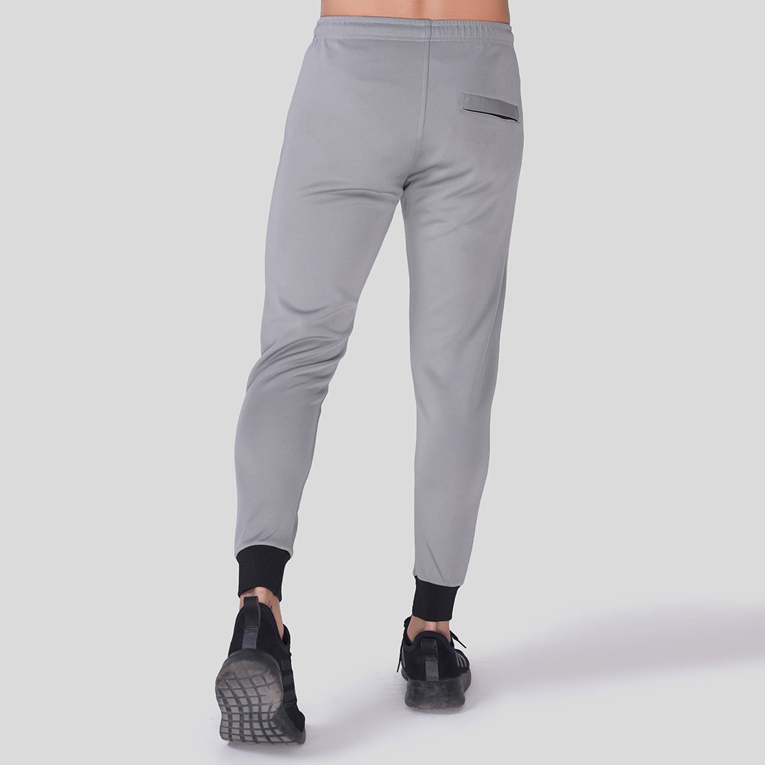 Men Gym Fitness Trouser Light Grey With Black Side Panel