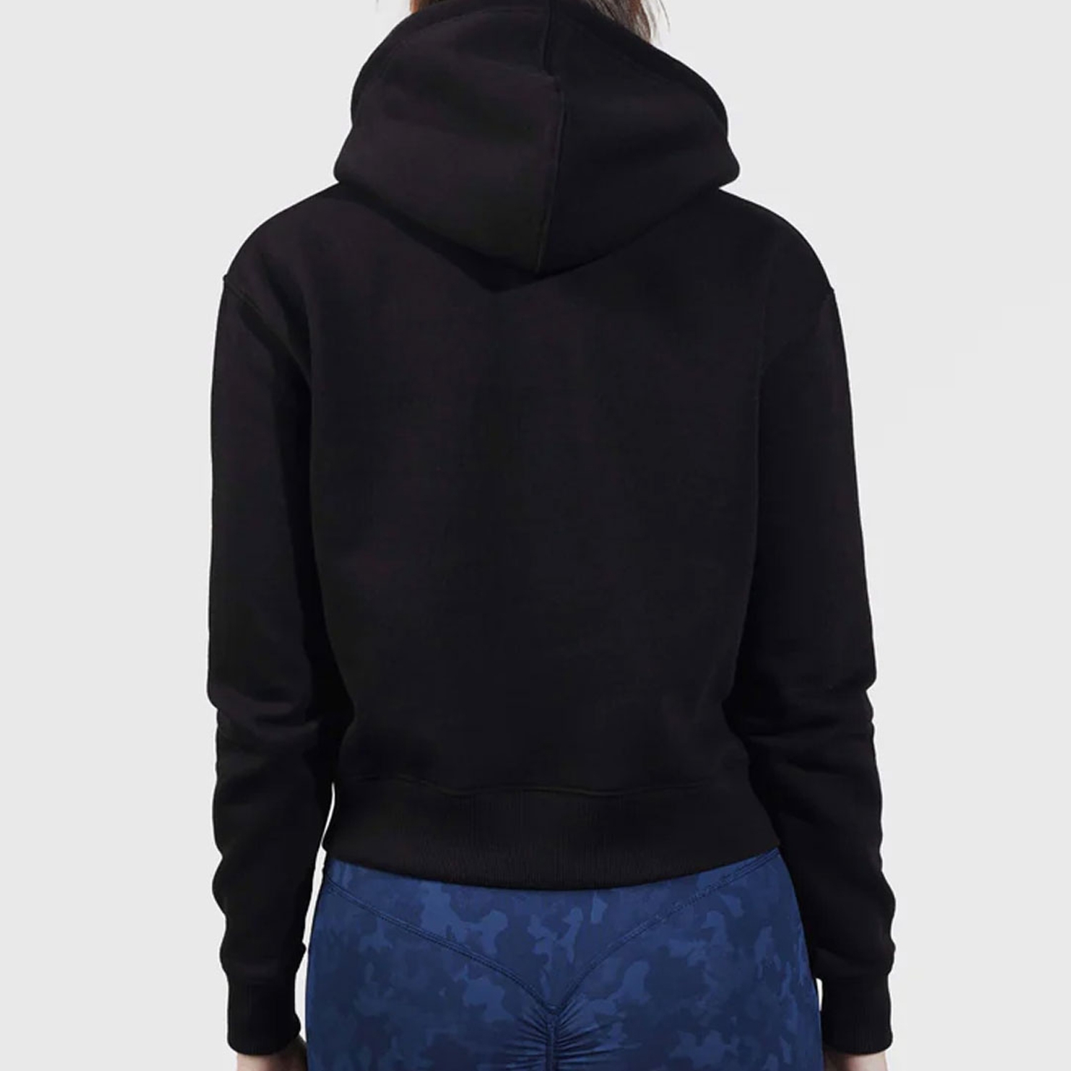 Sweat Glow Women Gym Zip-up Hoodie Black