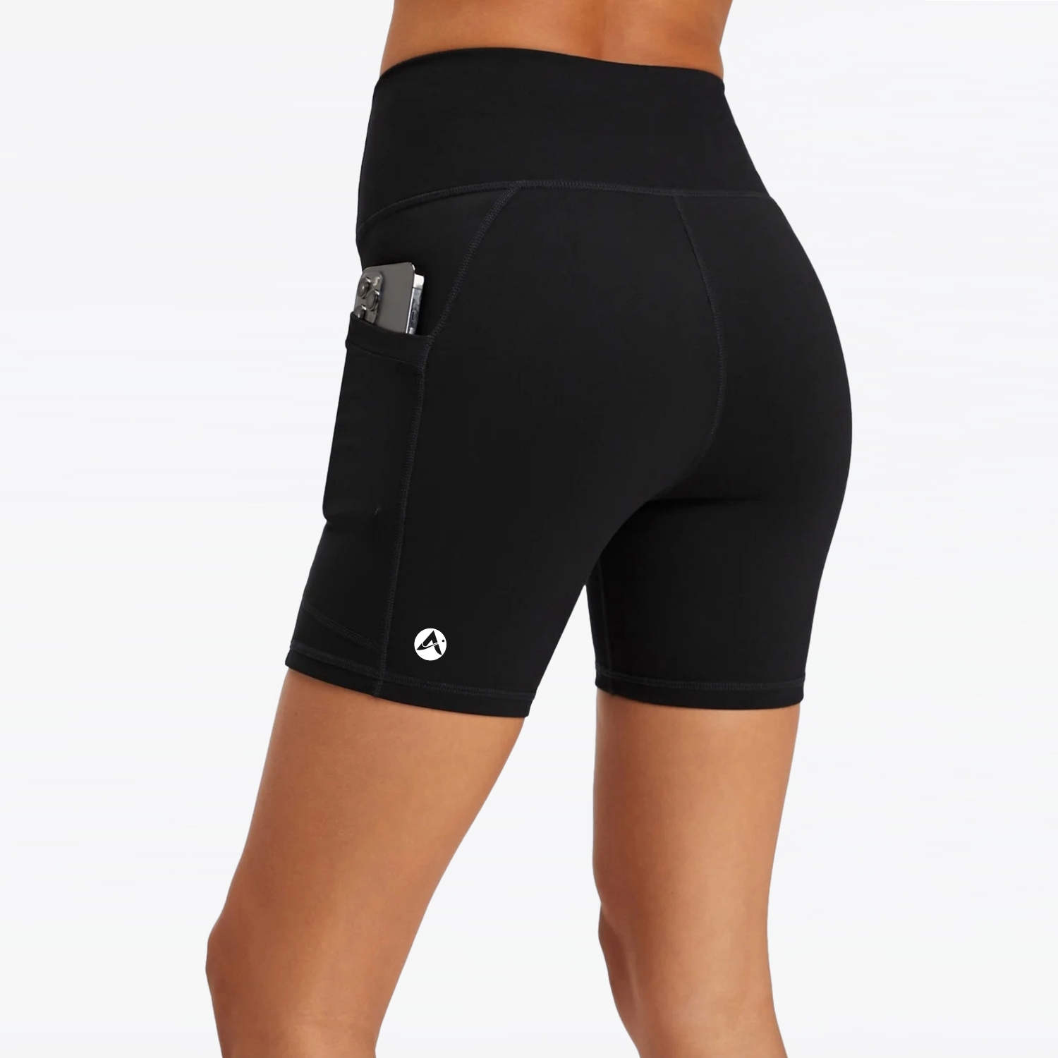 Women Gym Fitness Short Black With Mesh Pocket