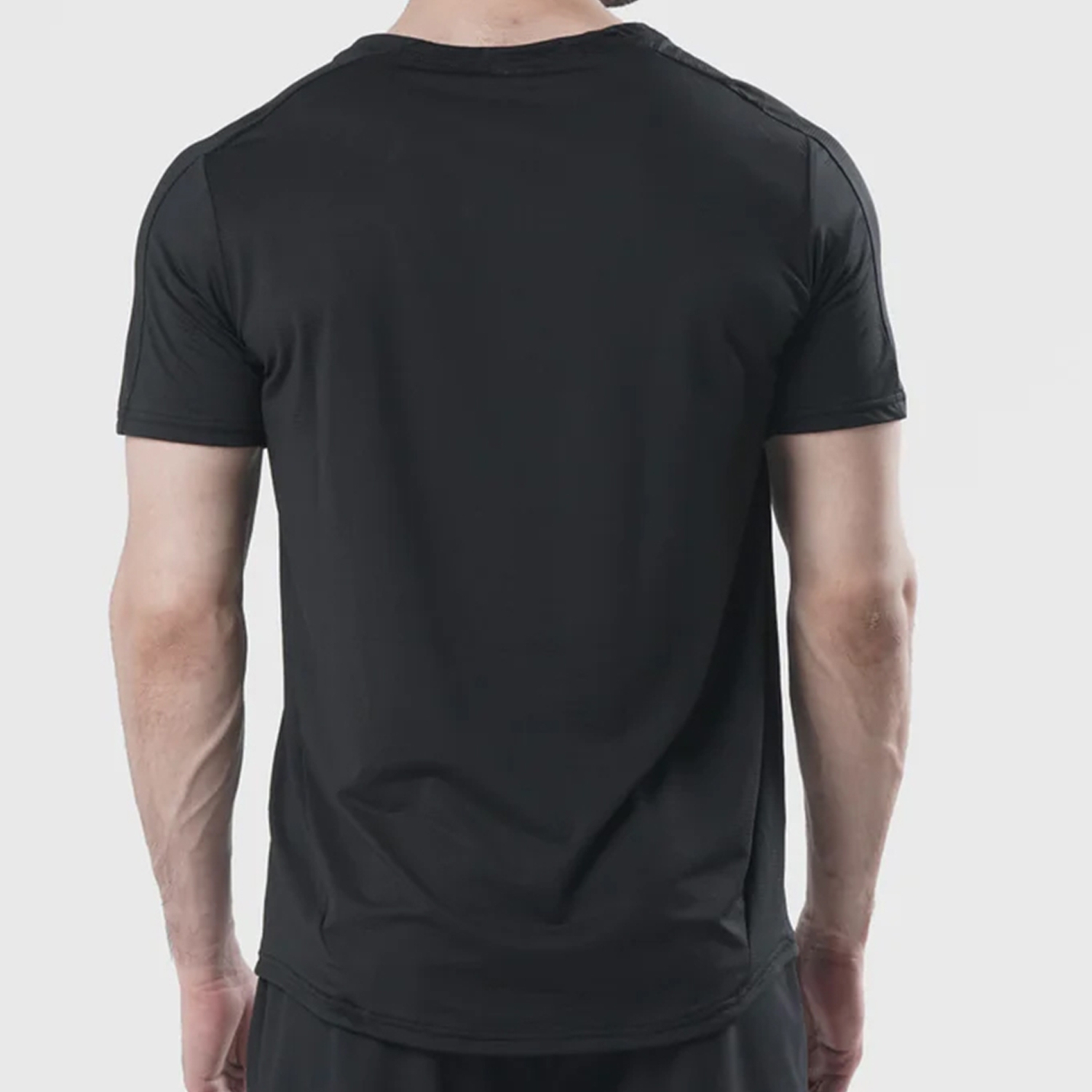 Men Gym Flex Fit Shirt Half Sleeves Black