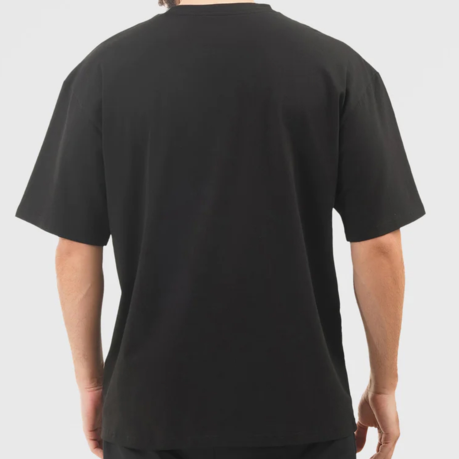 Men Gym Flow Fit Baggy Shirt Half Sleeves Black With Round Neck