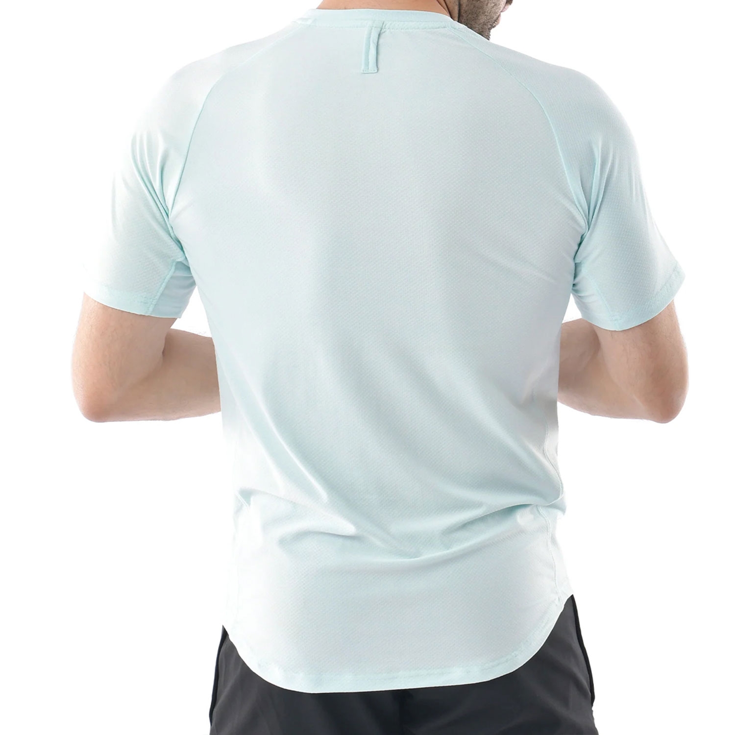 Men Gym Flex Fit Shirt Half Sleeves White With O-Neck