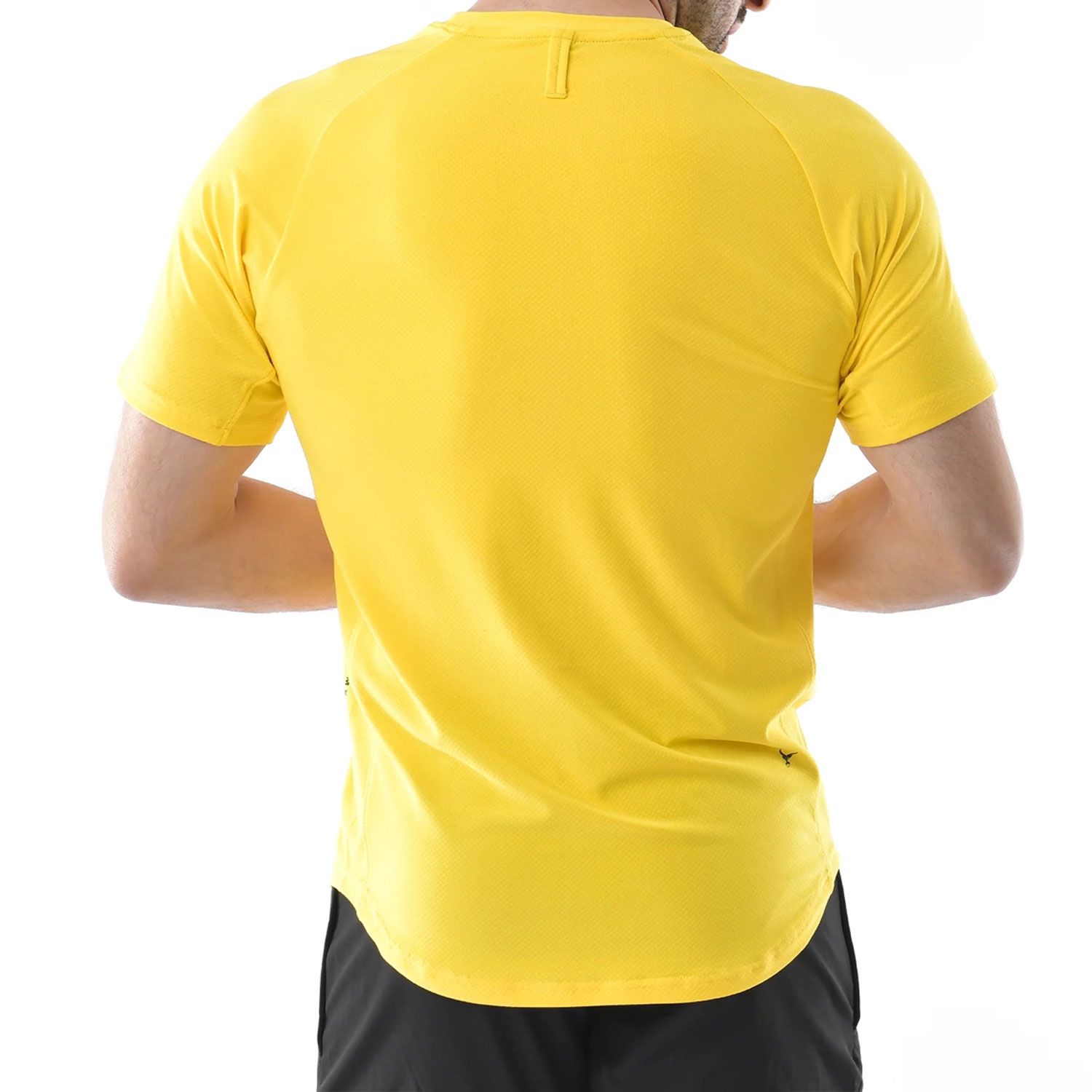Men Gym Flex Fit Shirt Half Sleeves Yellow