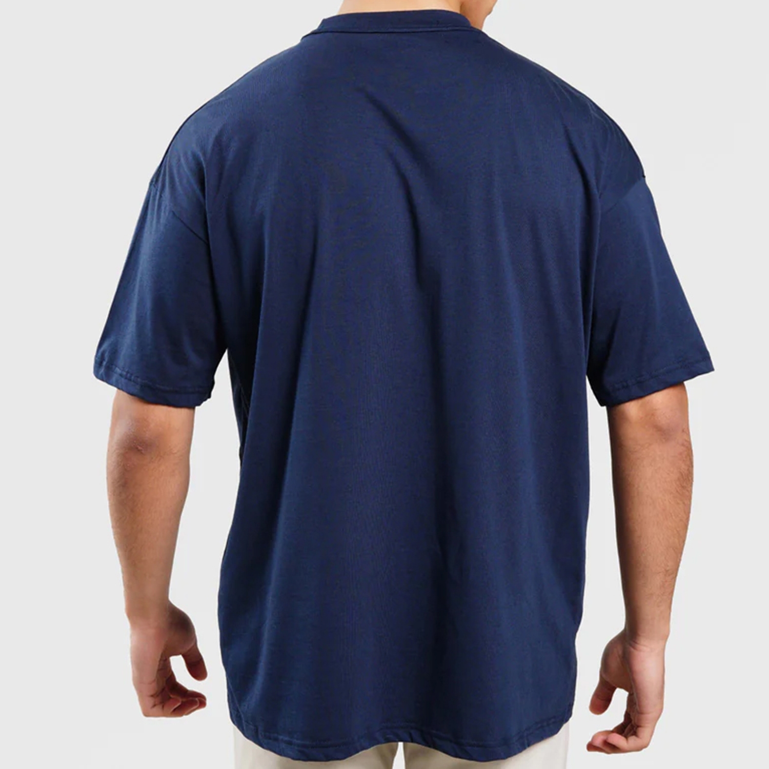 Men Gym Flow Fit Baggy Shirt Dark Blue