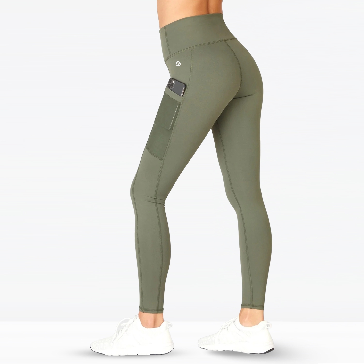 Women Gym Fitness Yoga Legging Light Green With Mesh Side Pockets