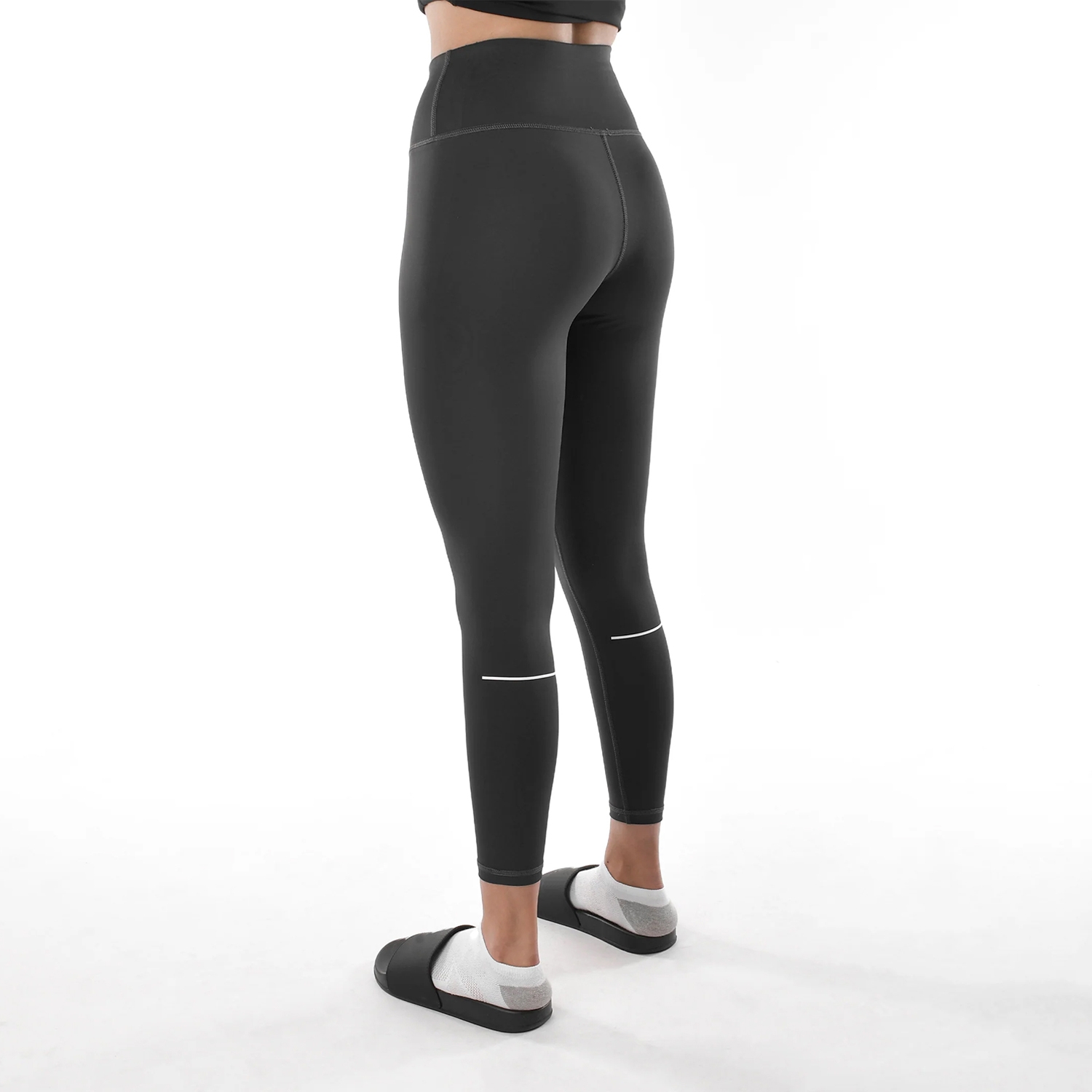 Women Gym Fitness Yoga Legging Grey With White Strip