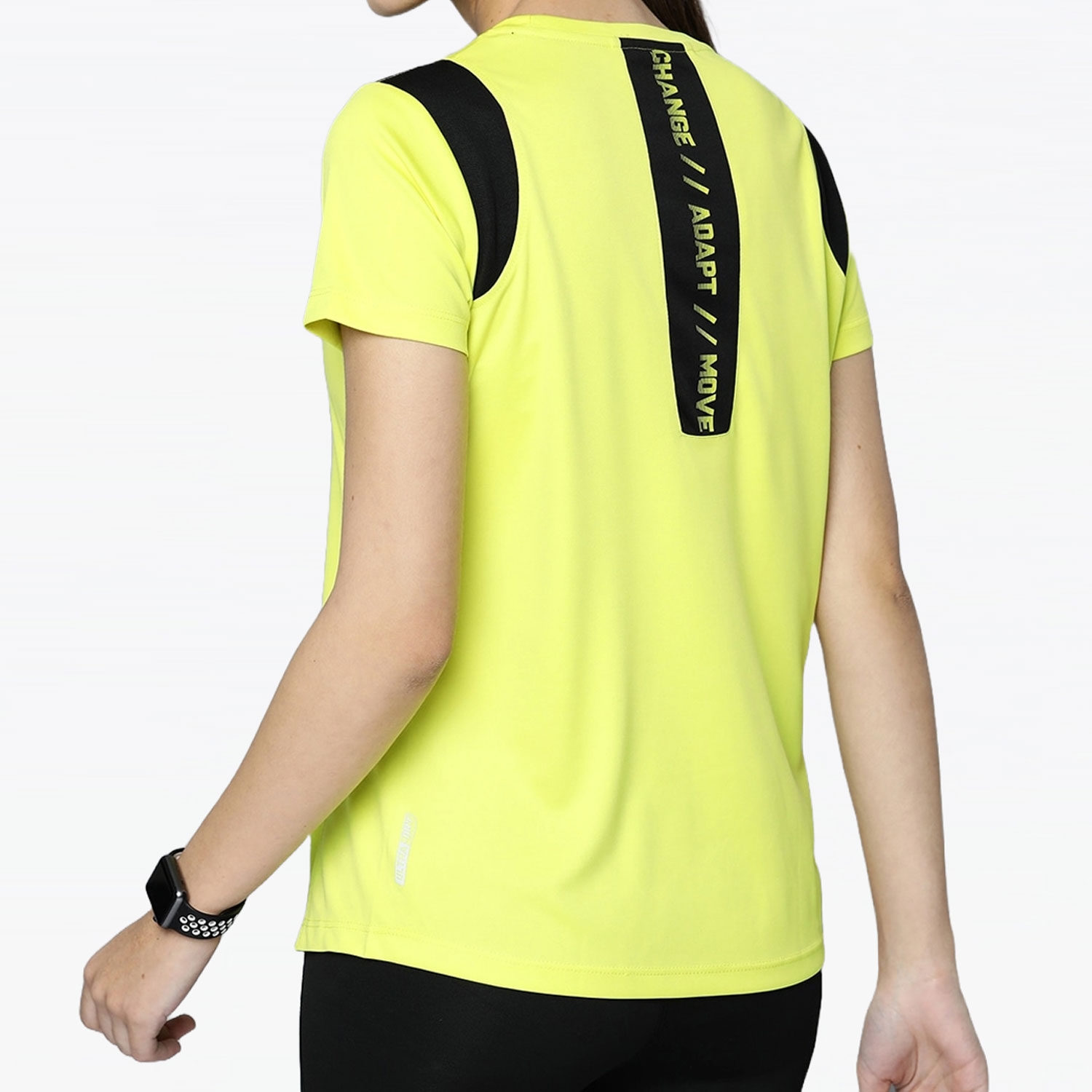 Women Gym Shirt Fluorescent With Black Panels