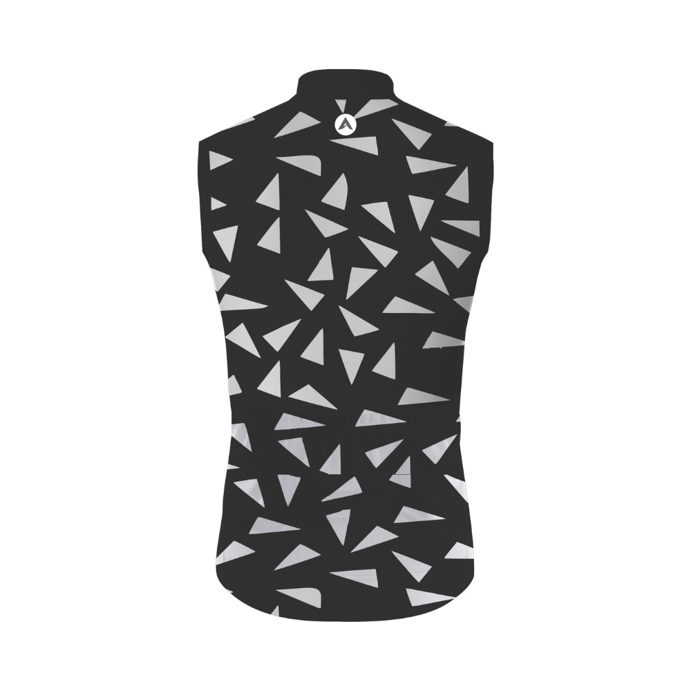 Men Cycling Jersey Sleeveless Black With Triangles