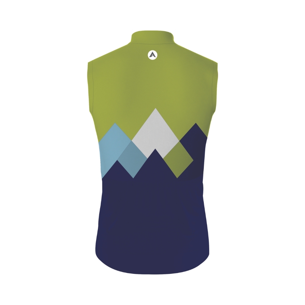 Men Cycling Jersey Sleeveless Light Green/Blue