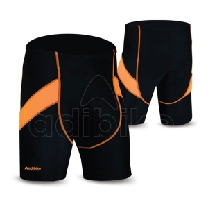 Men Cycling Padded Shorts Black/Light Orange