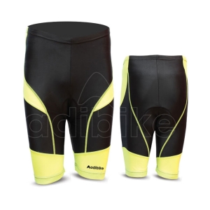 Men Cycling Padded Shorts Rough Black/Fluorescent