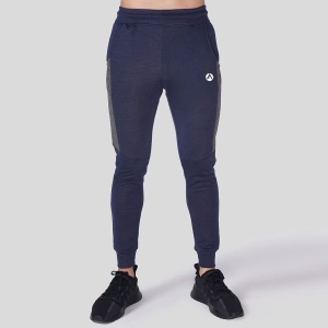 Men Gym Fitness Trouser Blue With Grey Side Panel