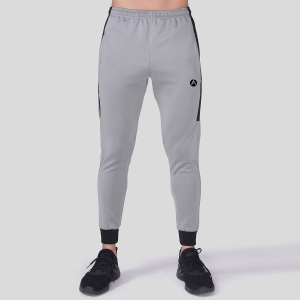 Men Gym Fitness Trouser Light Grey With Black Side Panel