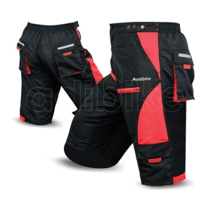 Cycling MTB Shorts For Men Black/Red Panel and Baggy Style