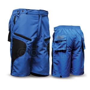 Men Cycling MTB Shortlength Shorts Blue with Black Side Panels
