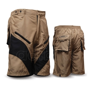 Men Cycling MTB Shortlength Shorts Brown with Black Panels